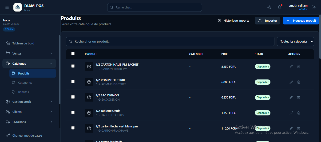 Gestion des Produits